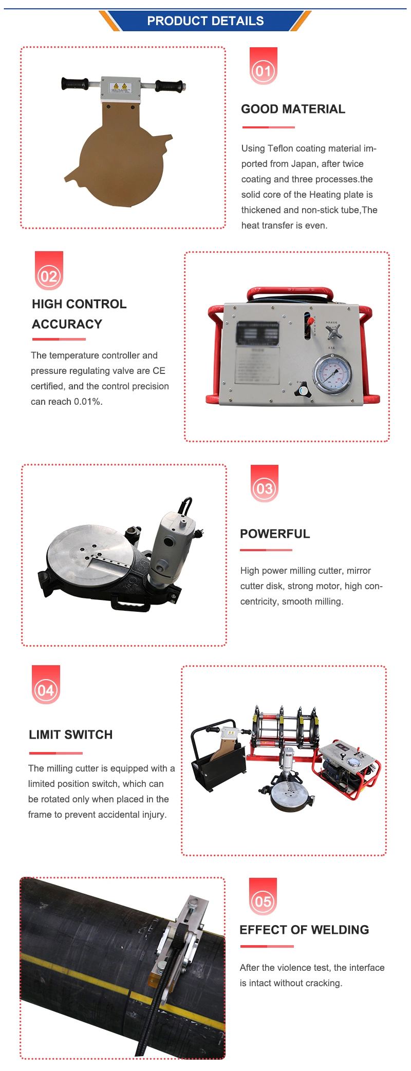 HDPE Pipe Welding Machine Butt Welding Machine Poly Pipe Jointing Machine HDPE Thermo Fusion Welder